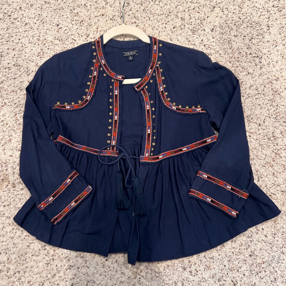 Lucky Brand Tie Front Military Style Shirt Jacket